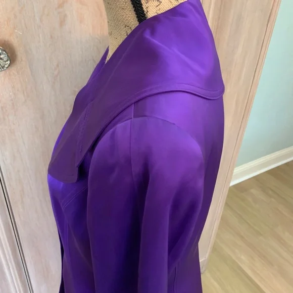 Vintage Purple Power Suit Skirt Set 90s Career Blazer & Pencil Skirt Sz 10/12